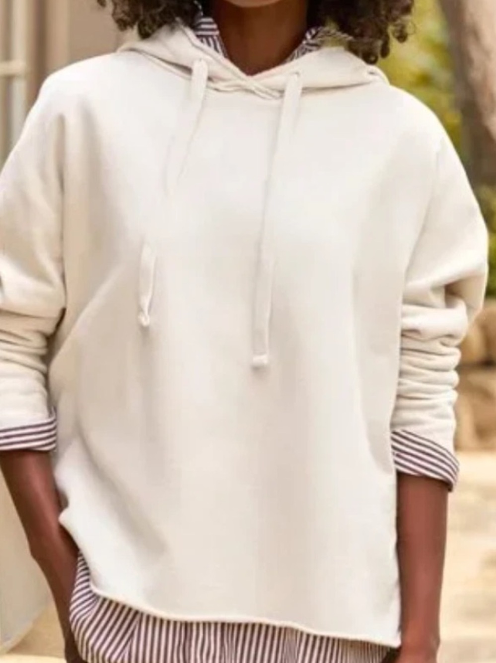 NEW Frank & Eileen M 100% Cotton White Kane Capelet Hoodie FLAW